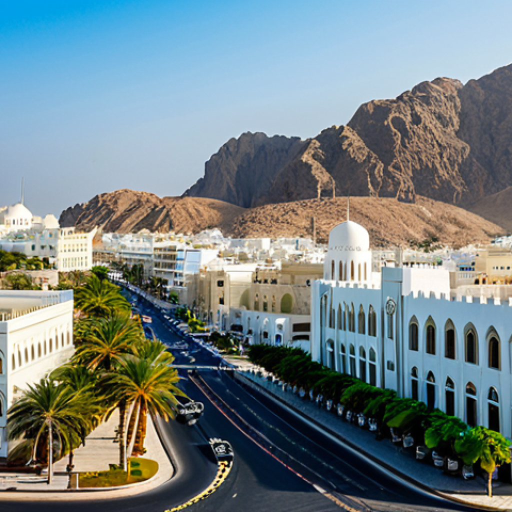 오만의 국제 수출 시장 - Modern Muscat Skyline**

"A panoramic view of Muscat, Oman, showcasing modern architecture blended w...