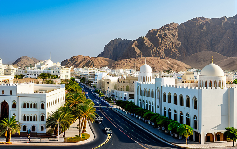 오만의 국제 수출 시장 - Modern Muscat Skyline**
"A panoramic view of Muscat, Oman, showcasing modern architecture blended w...